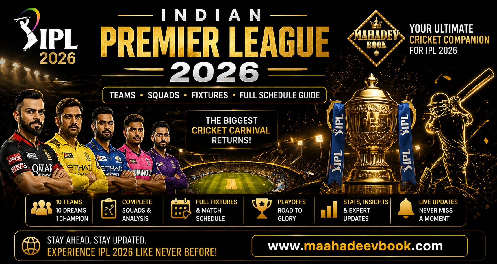 Indian Premier League 2026: Teams, Squads, Fixtures & Full Schedule Guide – Mahadev Book