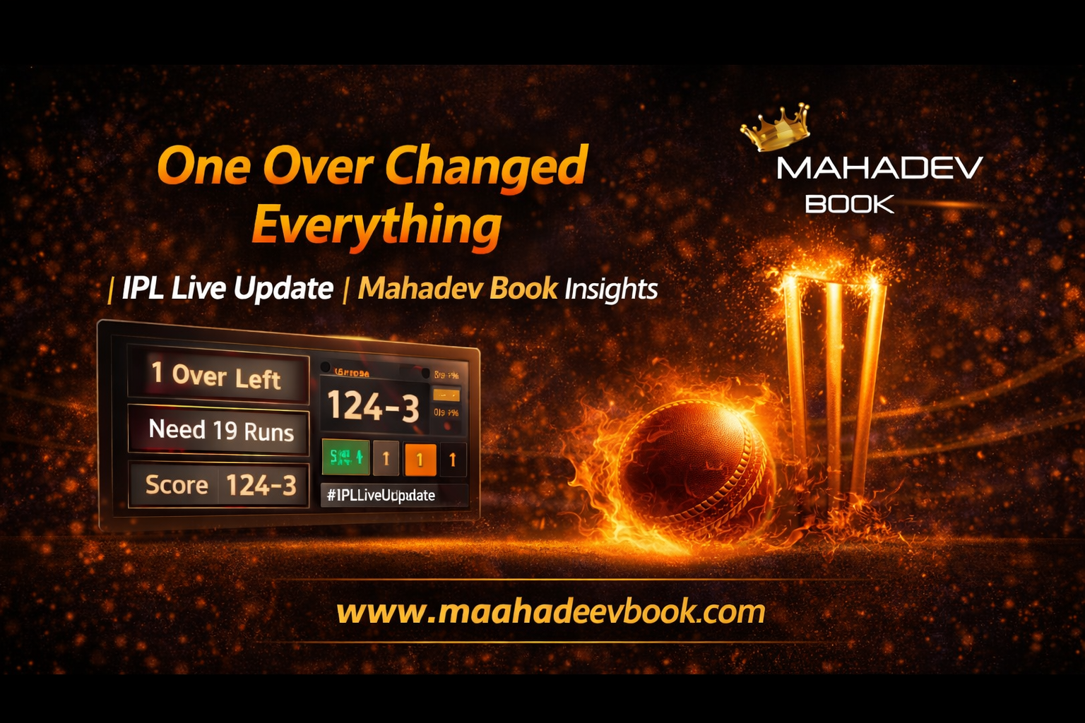 Read more about the article One Over Changed Everything – IPL Live Update | Mahadev Book Insights