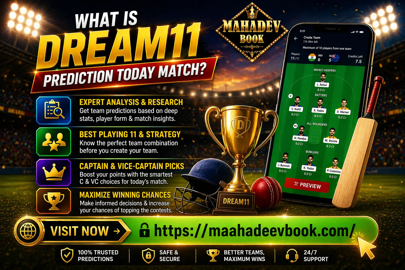 What is Dream11 Prediction Today Match - Expert Analysis Mahadev Book