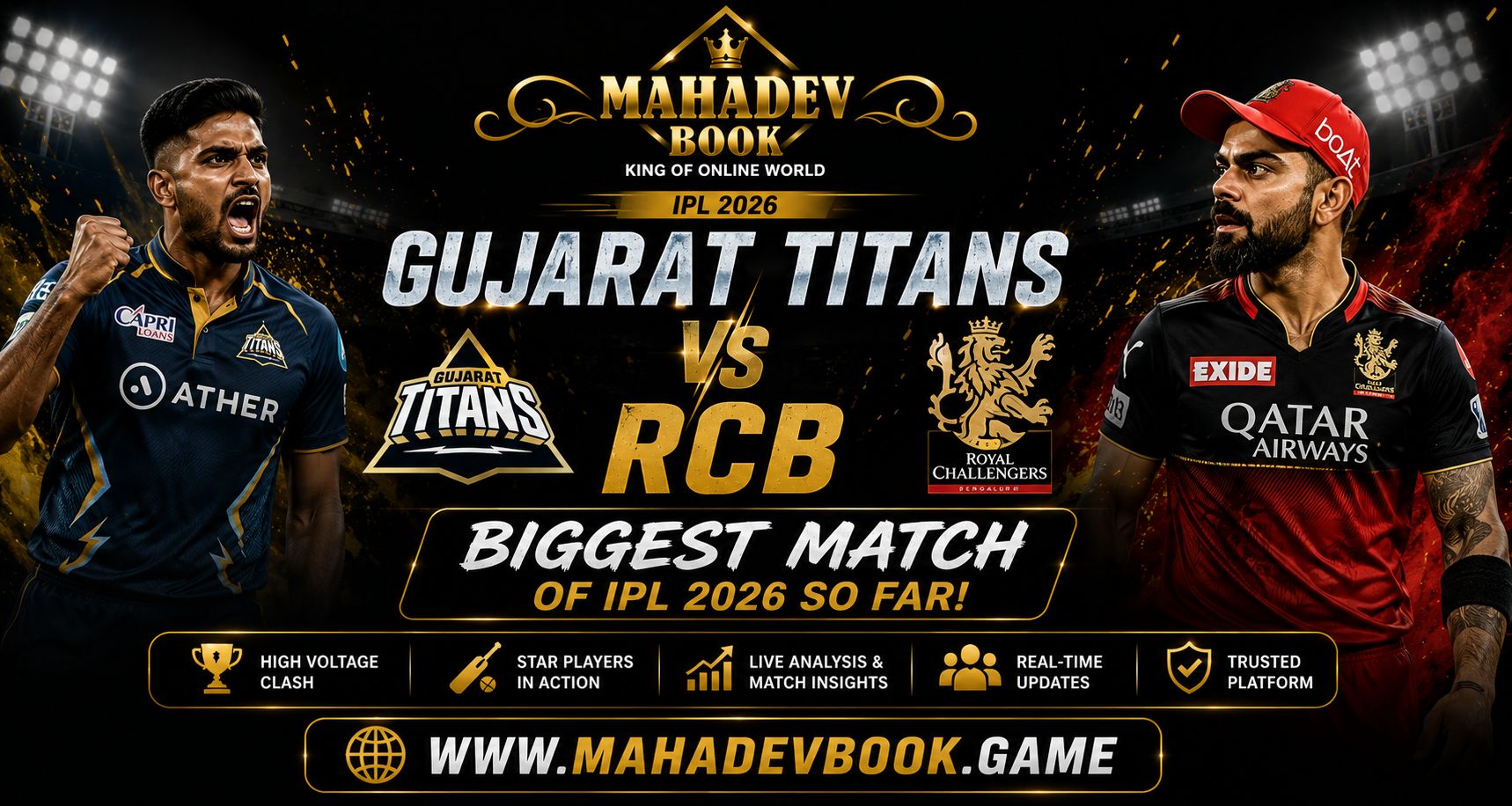 Read more about the article Gujarat Titans vs RCB: IPL 2026’s Most Intense Clash Yet | Mahadev Book