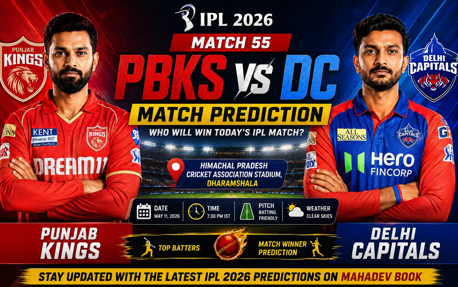Read more about the article IPL 2026: Match 55, PBKS vs DC Match Prediction – Who Will Win Today’s IPL Match Between Punjab Kings vs Delhi Capitals?
