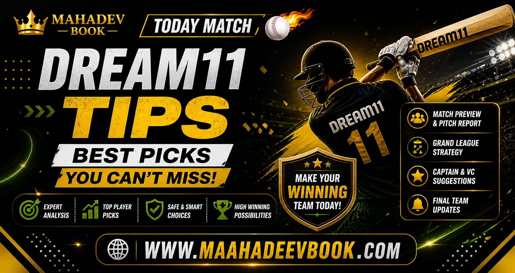 Today Match Dream11 Tips: Best Picks You Can’t Miss – Mahadev Book