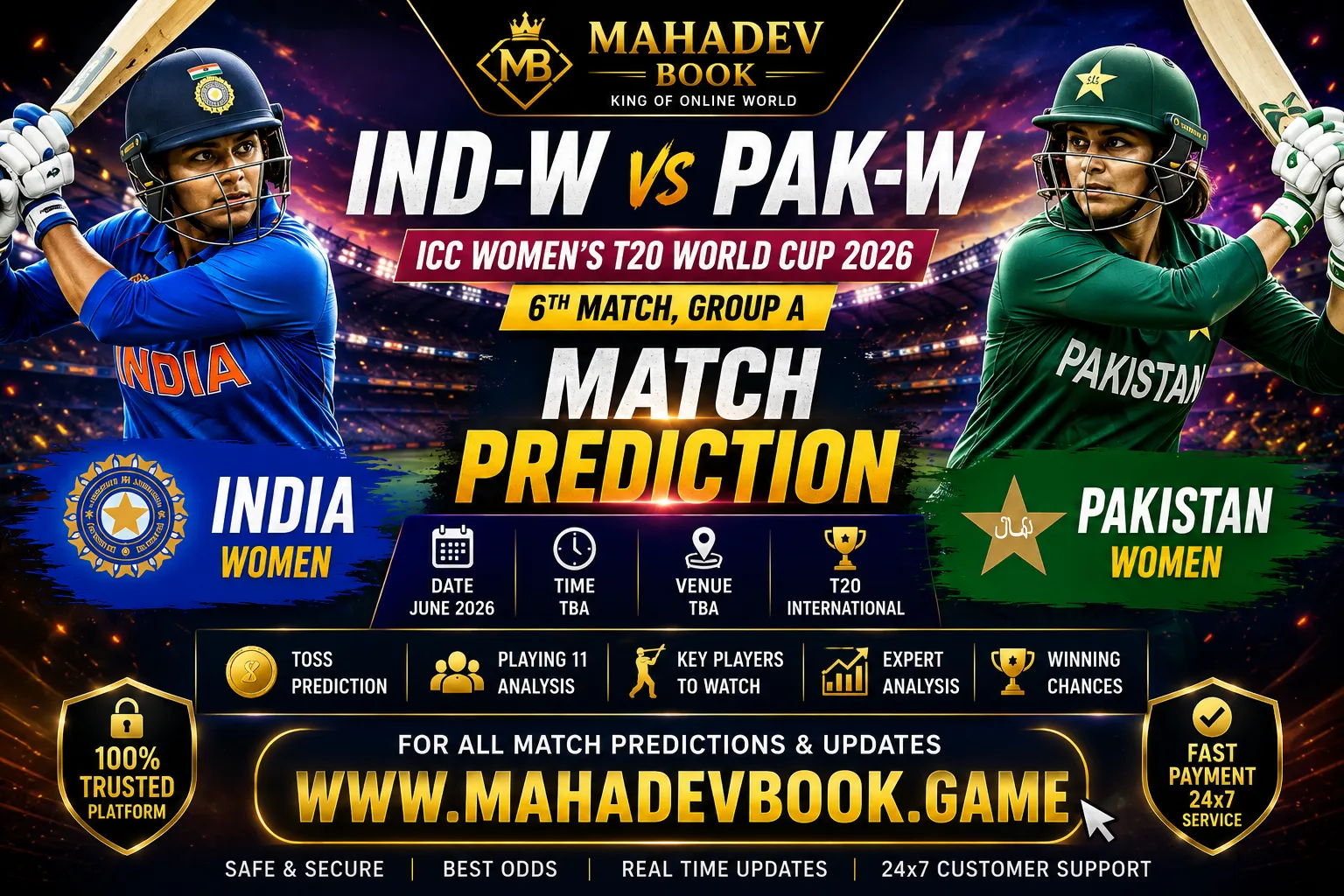 IND-W vs PAK-W Prediction 2026 India Women vs Pakistan Women Match Prediction