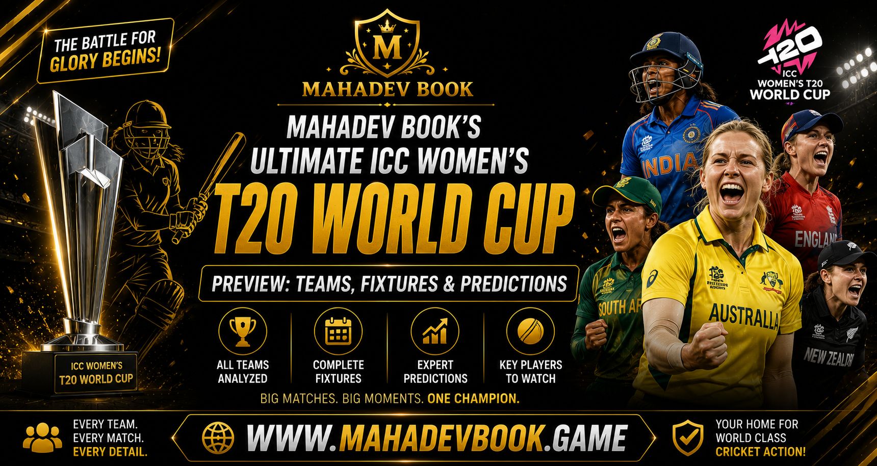 Mahadev Book's Ultimate ICC Women's T20 World Cup Preview: Teams, Fixtures & Predictions